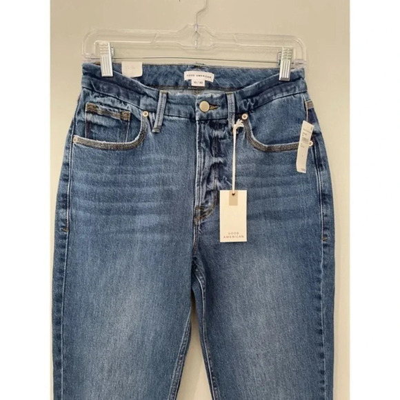 Good American Good 90S Icon Jeans Size 10/30 Indigo Straight Leg Denim‎ - Picture 5 of 13